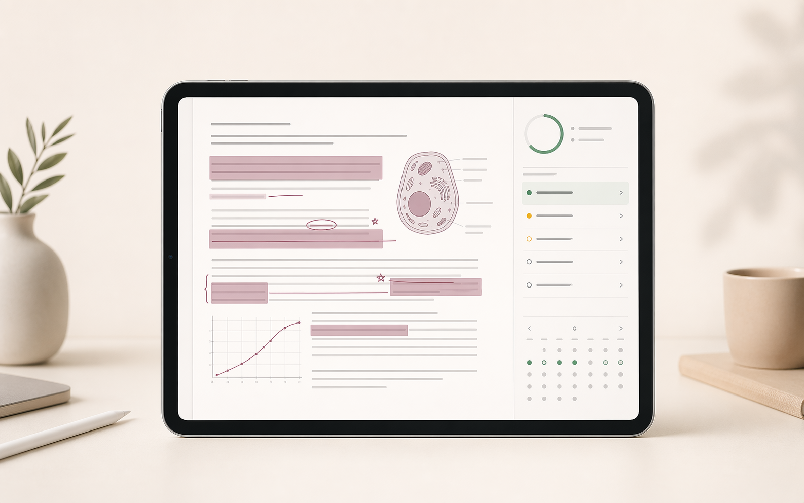 PDFページ上にマスクと復習予定が表示された MaskStudy の利用イメージ